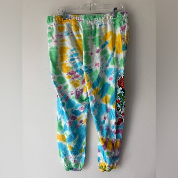 Dead and Company Tie Dye Sweatpants Grateful Dead Lightning Bolt/Rose 2x - Picture 5 of 5